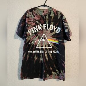 Pink Floyd Adult Black Purple Tie Dye Dark Side of the Moon Tee size medium